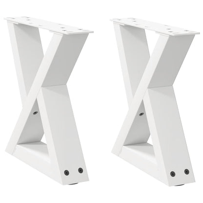 Gambe per Tavolino 2 pz Bianco 40x(30-31,3) cm in Acciaio - homemem39