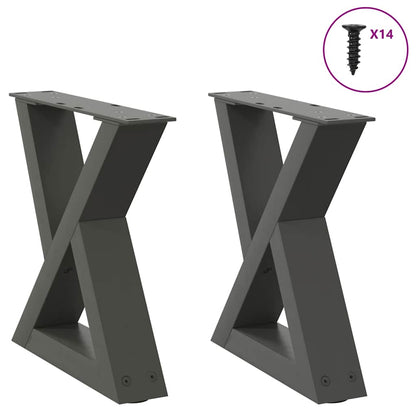 Gambe per Tavolino 2 pz Antracite 40x(30-31,3) cm in Acciaio - homemem39