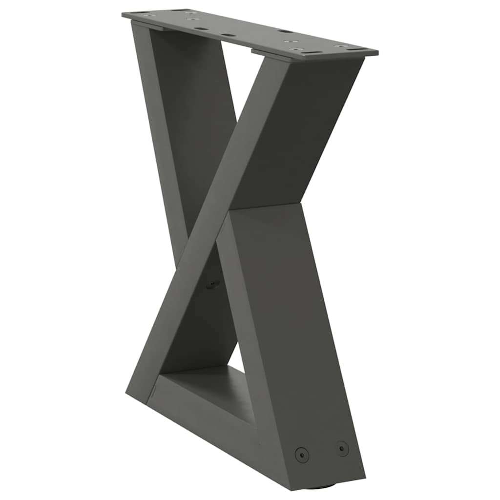 Gambe per Tavolino 2 pz Antracite 40x(30-31,3) cm in Acciaio - homemem39