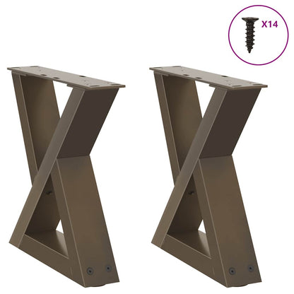 Gambe per Tavolino 2 pz Naturale 40x(30-31,3) cm in Acciaio - homemem39