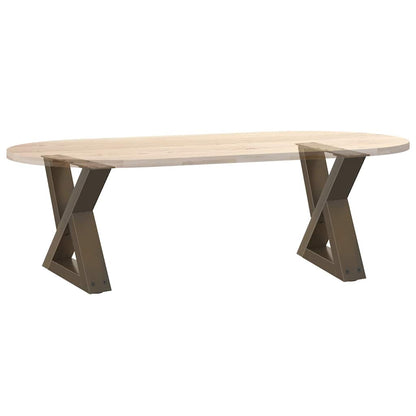 Gambe per Tavolino 2 pz Naturale 40x(30-31,3) cm in Acciaio - homemem39