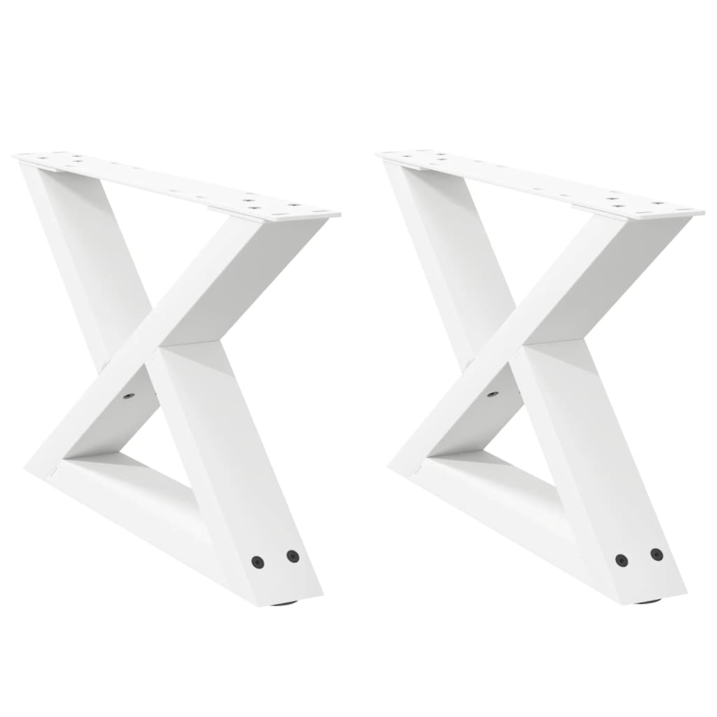 Gambe per Tavolino 2 pz Bianco 50x(30-31,3) cm in Acciaio - homemem39