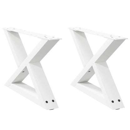 Gambe per Tavolino 2 pz Bianco 50x(30-31,3) cm in Acciaio - homemem39