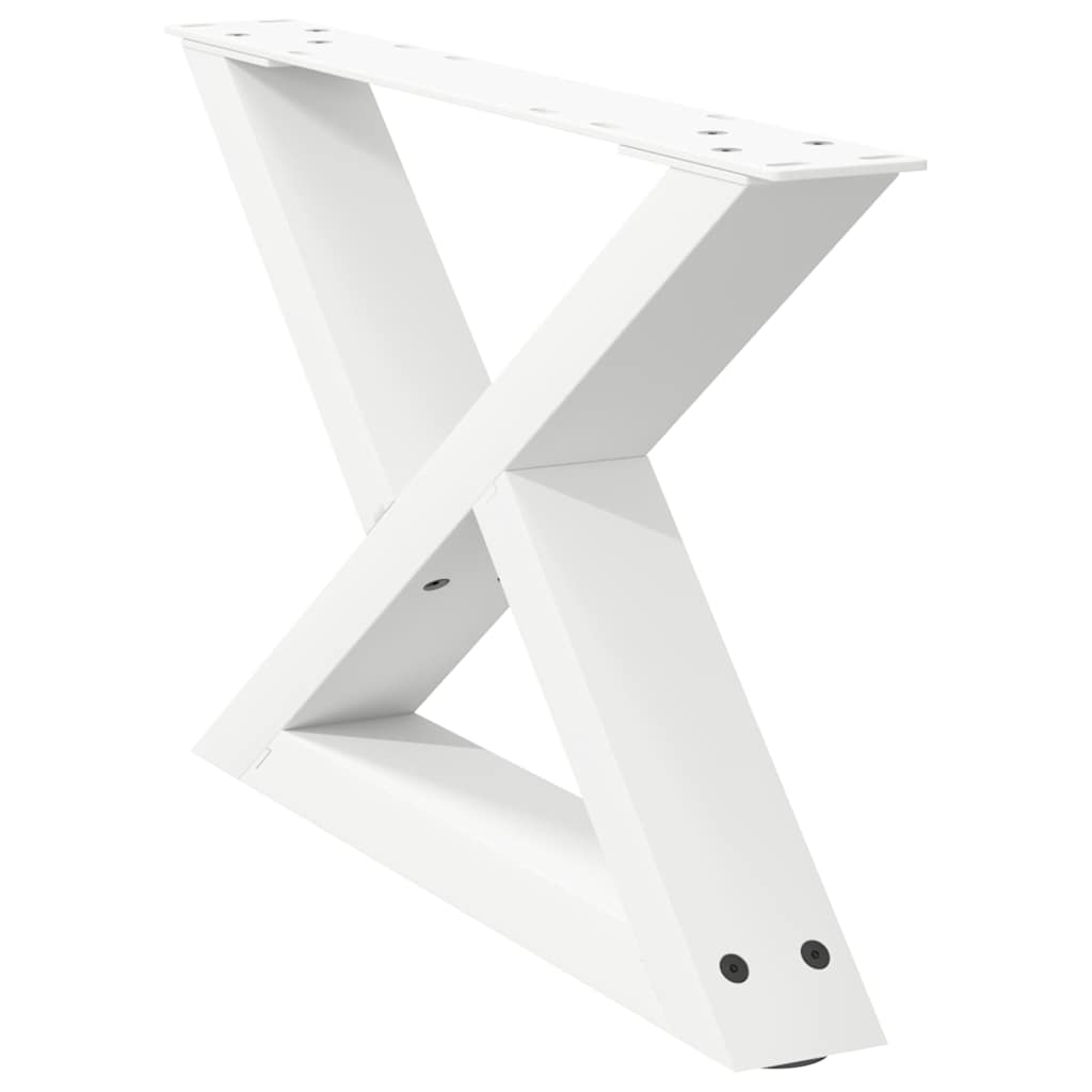 Gambe per Tavolino 2 pz Bianco 50x(30-31,3) cm in Acciaio - homemem39