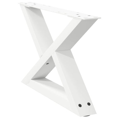 Gambe per Tavolino 2 pz Bianco 50x(30-31,3) cm in Acciaio - homemem39