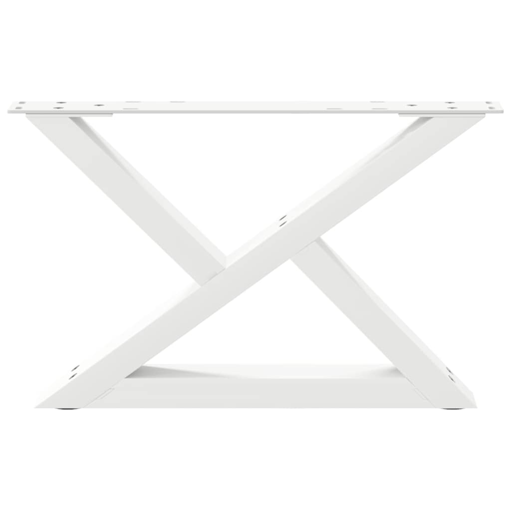 Gambe per Tavolino 2 pz Bianco 50x(30-31,3) cm in Acciaio - homemem39