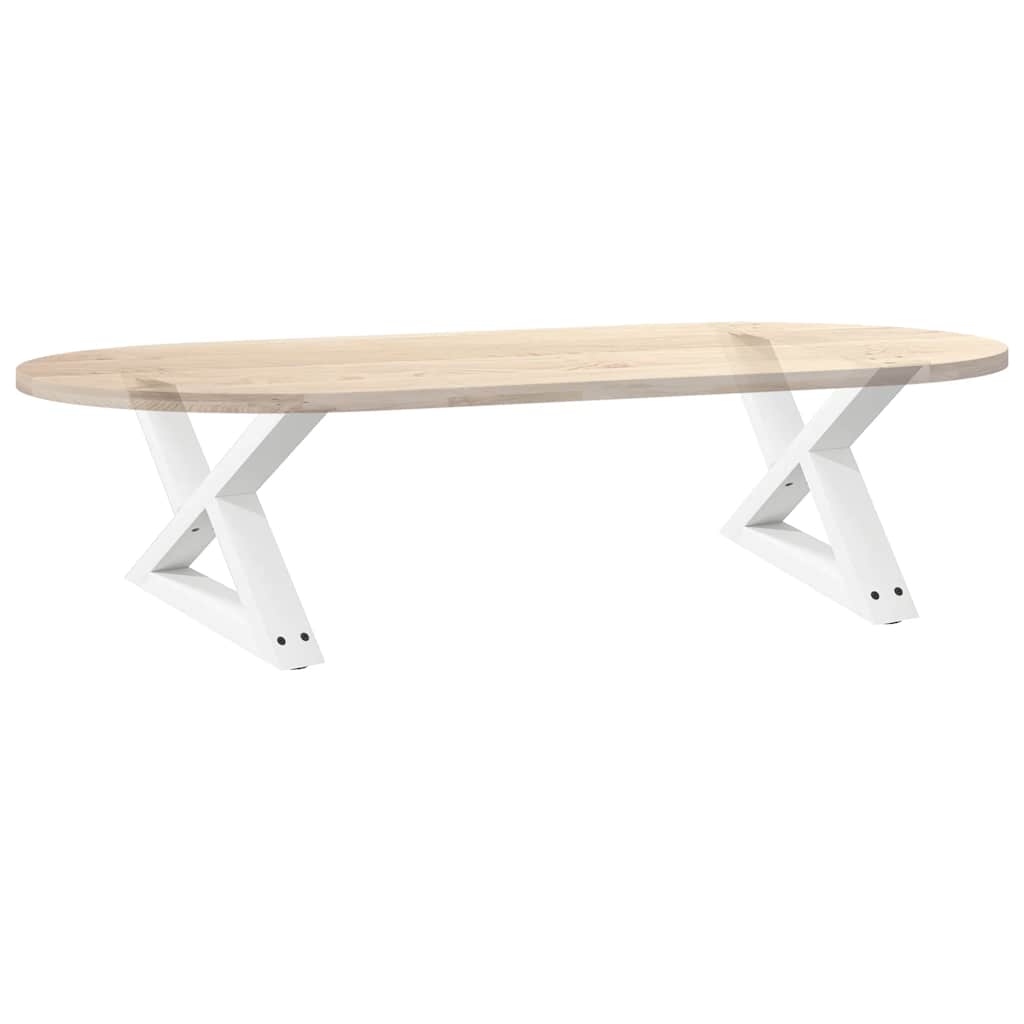Gambe per Tavolino 2 pz Bianco 50x(30-31,3) cm in Acciaio - homemem39