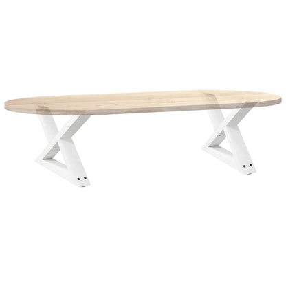 Gambe per Tavolino 2 pz Bianco 50x(30-31,3) cm in Acciaio - homemem39