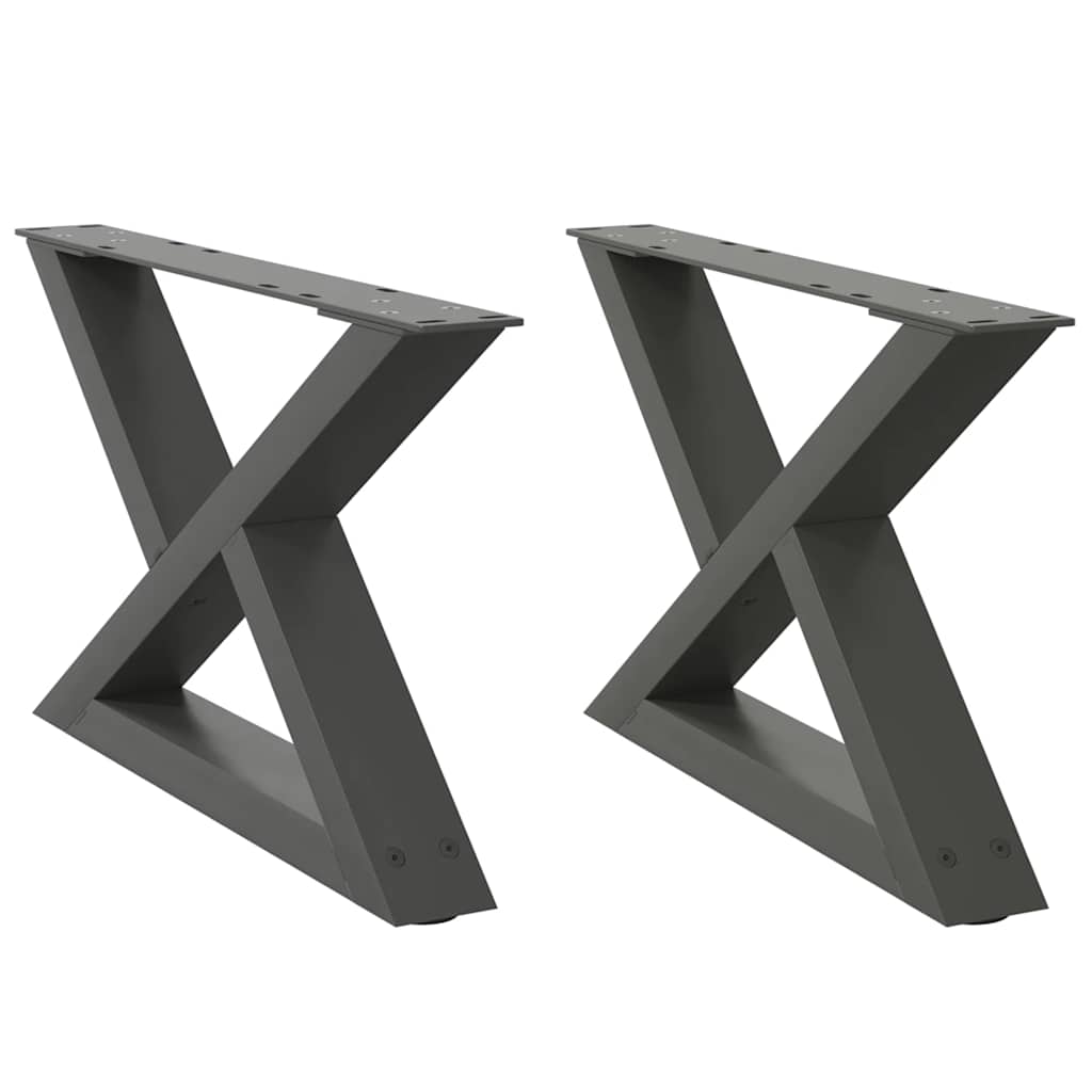Gambe per Tavolino 2 pz Antracite 50x(30-31,3) cm in Acciaio - homemem39