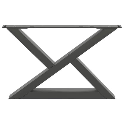 Gambe per tavolino 2 pz Antracite 50x(30-31,3) cm Acciaio