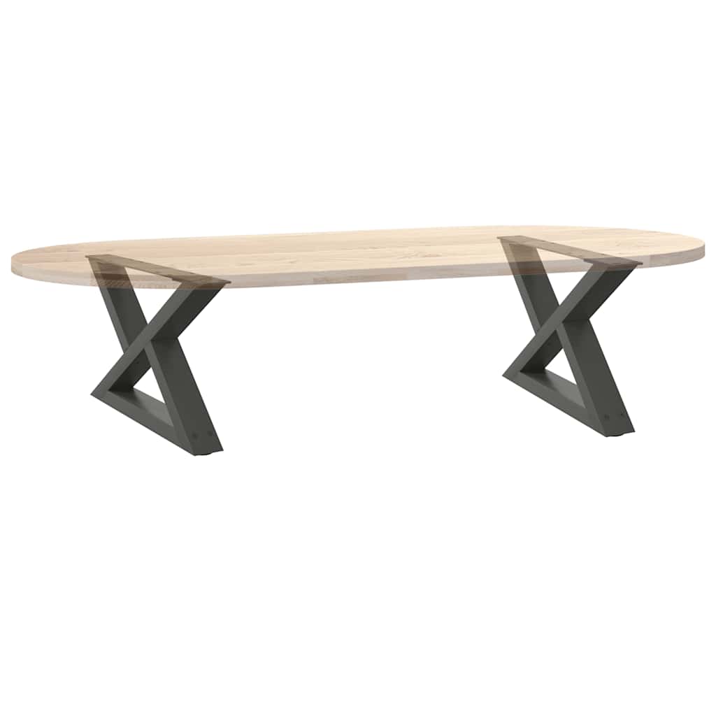 Gambe per Tavolino 2 pz Antracite 50x(30-31,3) cm in Acciaio - homemem39
