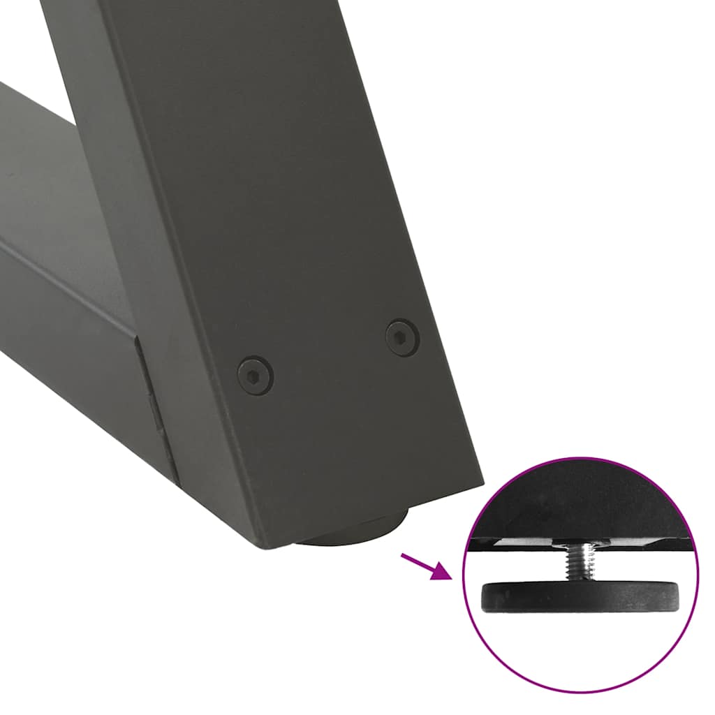 Gambe per tavolino 2 pz Antracite 50x(30-31,3) cm Acciaio
