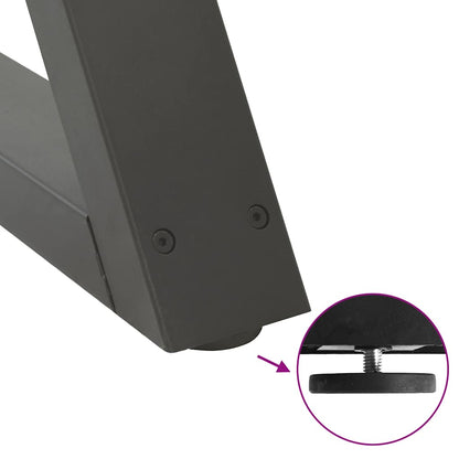 Gambe per tavolino 2 pz Antracite 50x(30-31,3) cm Acciaio