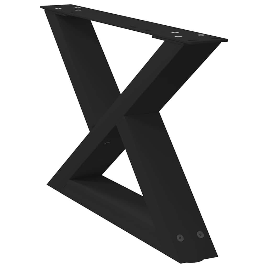Gambe per Tavolino 2 pz Nero 60x(30-31,3) cm in Acciaio - homemem39
