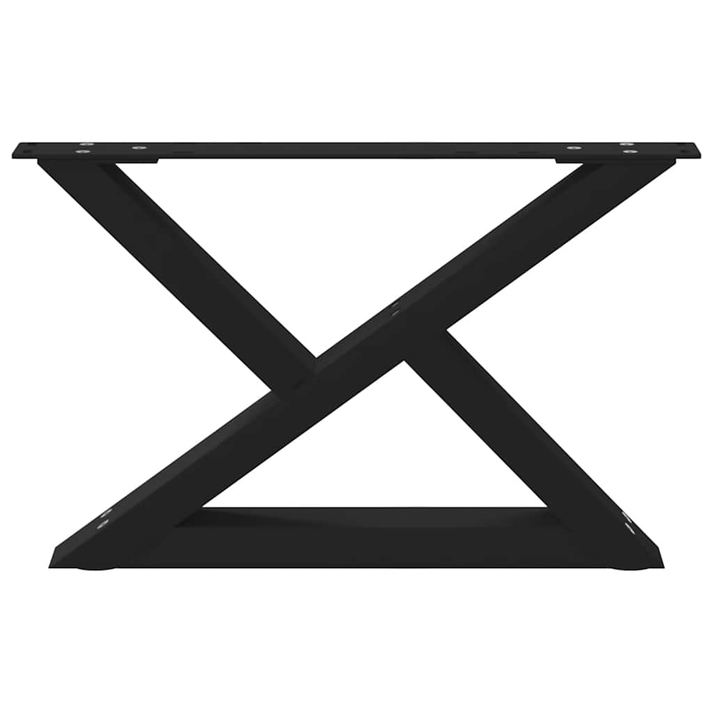 Gambe per Tavolino 2 pz Nero 60x(30-31,3) cm in Acciaio - homemem39