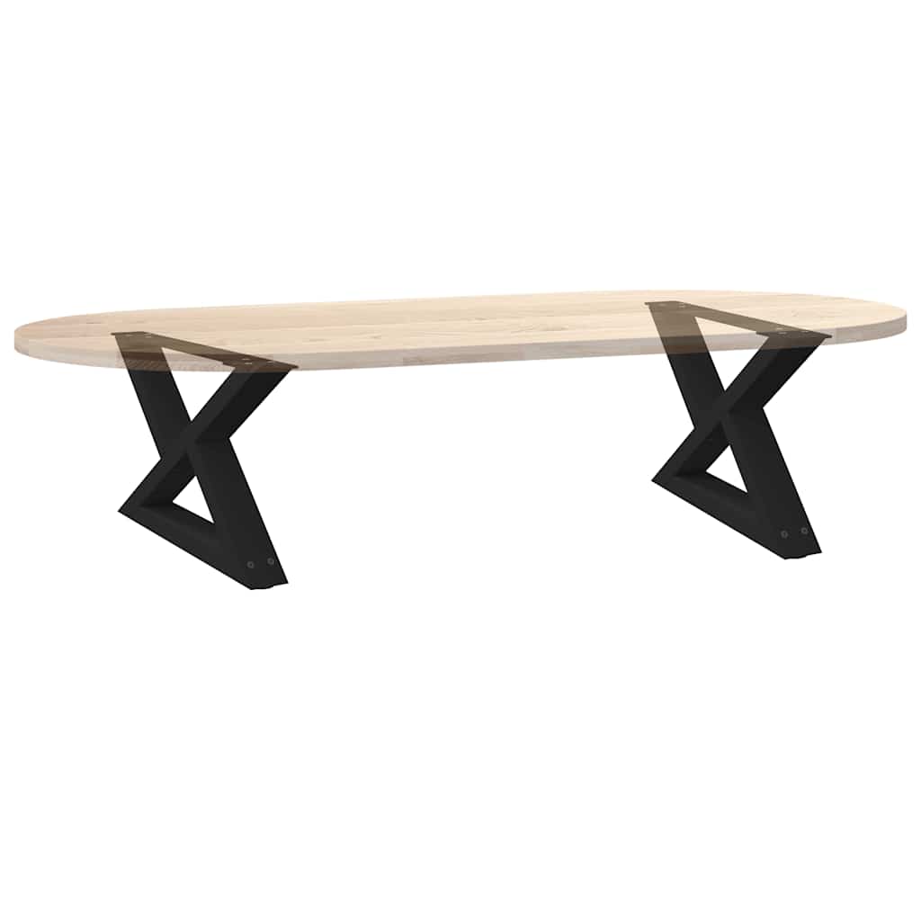 Gambe per Tavolino 2 pz Nero 60x(30-31,3) cm in Acciaio - homemem39