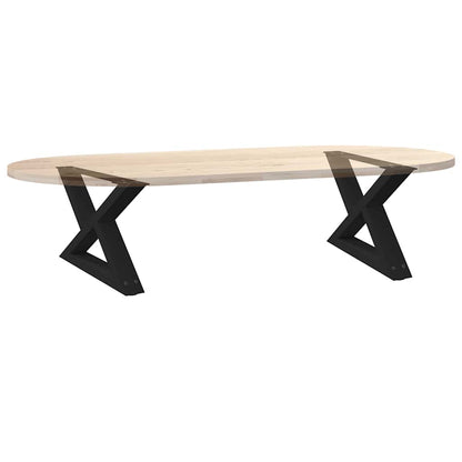 Gambe per Tavolino 2 pz Nero 60x(30-31,3) cm in Acciaio - homemem39