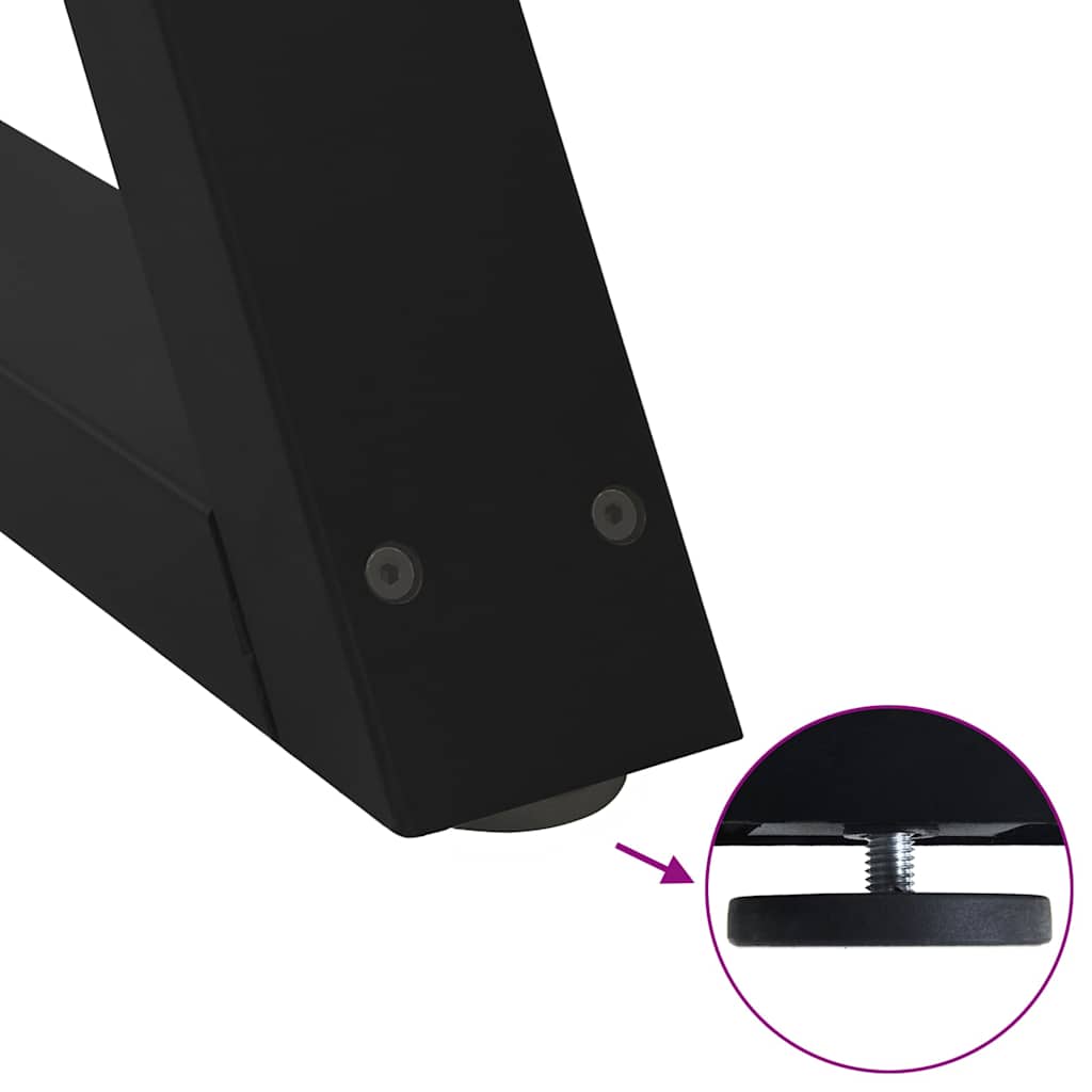 Gambe per Tavolino 2 pz Nero 60x(30-31,3) cm in Acciaio - homemem39