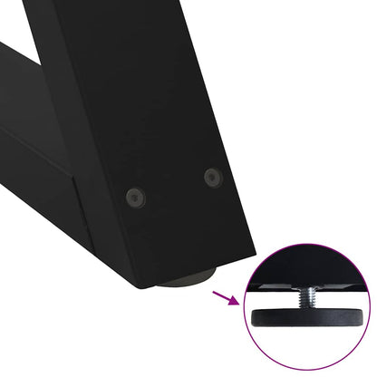 Gambe per Tavolino 2 pz Nero 60x(30-31,3) cm in Acciaio - homemem39