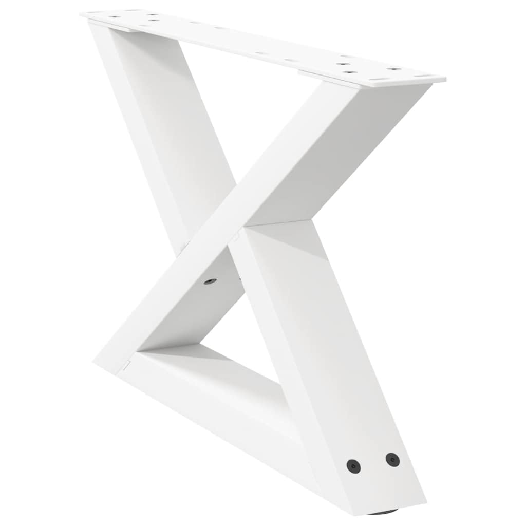 Gambe per Tavolino 2 pz Bianco 60x(30-31,3) cm in Acciaio - homemem39