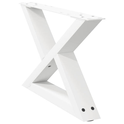Gambe per Tavolino 2 pz Bianco 60x(30-31,3) cm in Acciaio - homemem39