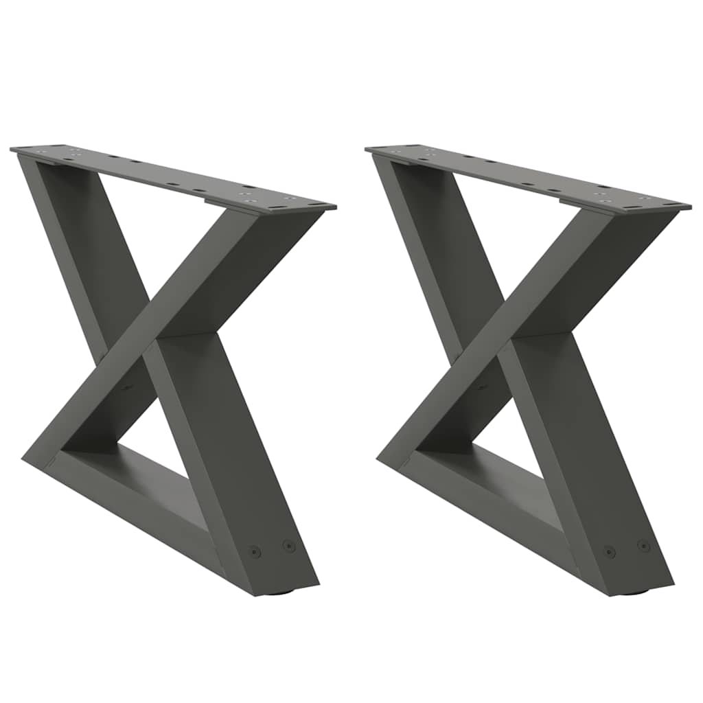 Gambe per Tavolino 2 pz Antracite 60x(30-31,3) cm in Acciaio - homemem39
