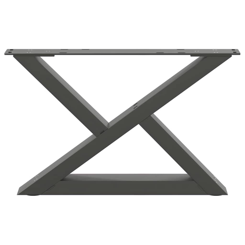 Gambe per Tavolino 2 pz Antracite 60x(30-31,3) cm in Acciaio - homemem39