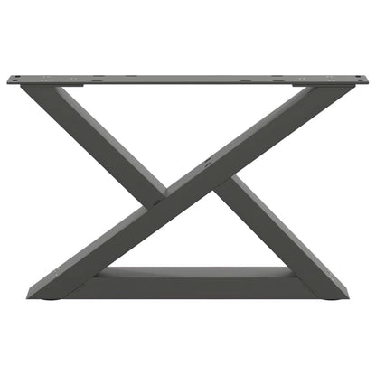 Gambe per Tavolino 2 pz Antracite 60x(30-31,3) cm in Acciaio - homemem39