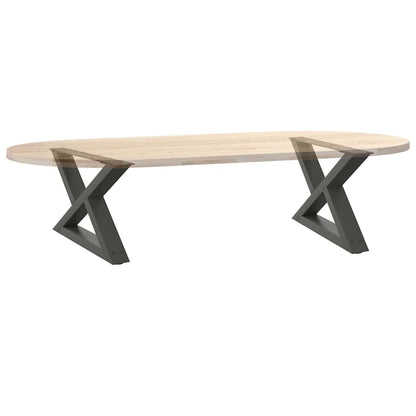 Gambe per Tavolino 2 pz Antracite 60x(30-31,3) cm in Acciaio - homemem39