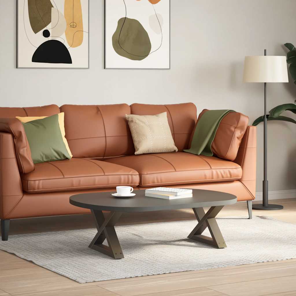 Gambe per Tavolino 2 pz Naturale 60x(30-31,3) cm in Acciaio - homemem39