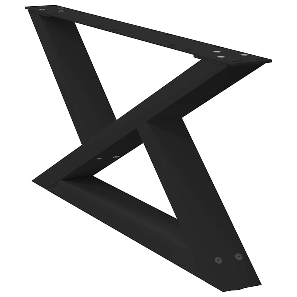 Gambe per Tavolino 2 pz Nero 70x(30-31,3) cm in Acciaio - homemem39