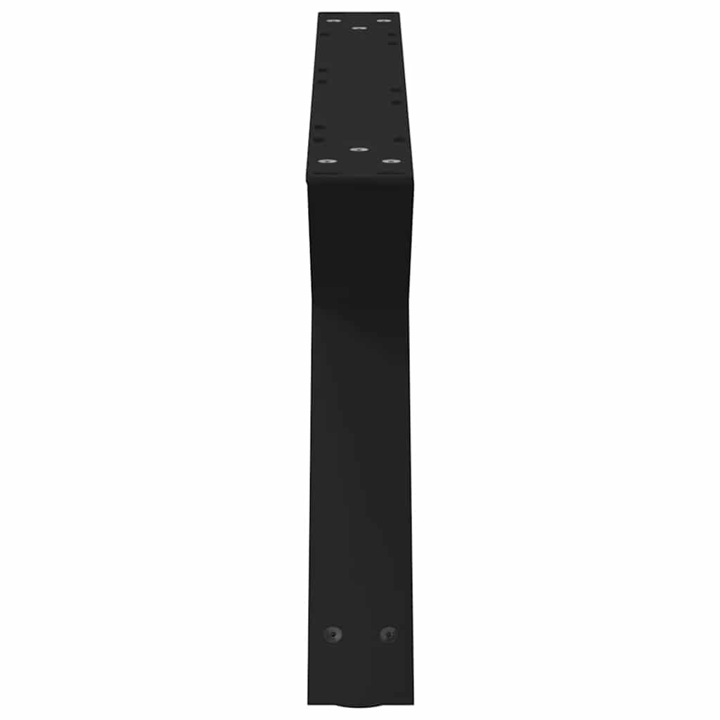 Gambe per Tavolino 2 pz Nero 70x(30-31,3) cm in Acciaio - homemem39