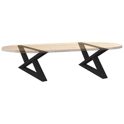 Gambe per Tavolino 2 pz Nero 70x(30-31,3) cm in Acciaio - homemem39