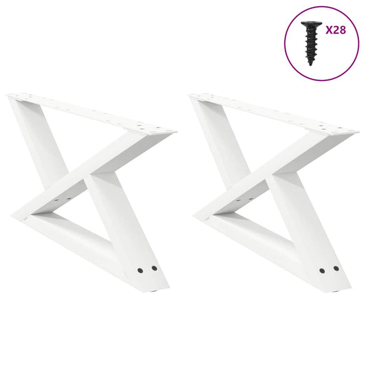 Gambe per Tavolino 2 pz Bianco 70x(30-31,3) cm in Acciaio - homemem39