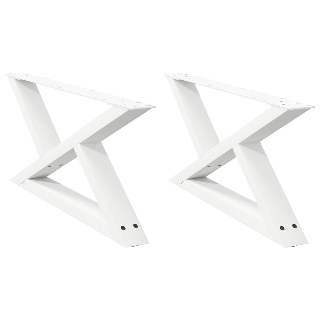 Gambe per Tavolino 2 pz Bianco 70x(30-31,3) cm in Acciaio - homemem39