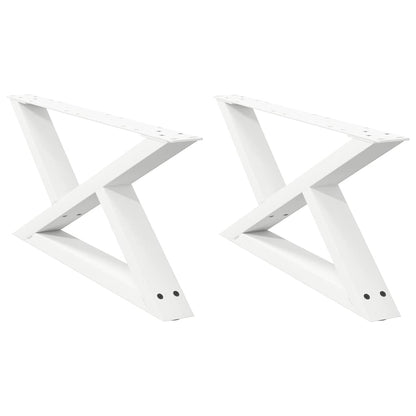 Gambe per Tavolino 2 pz Bianco 70x(30-31,3) cm in Acciaio - homemem39