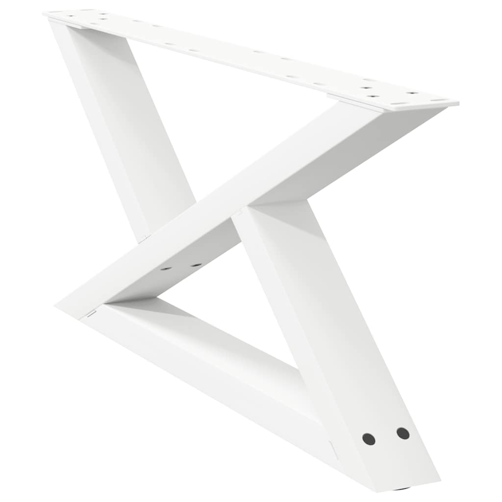 Gambe per Tavolino 2 pz Bianco 70x(30-31,3) cm in Acciaio - homemem39