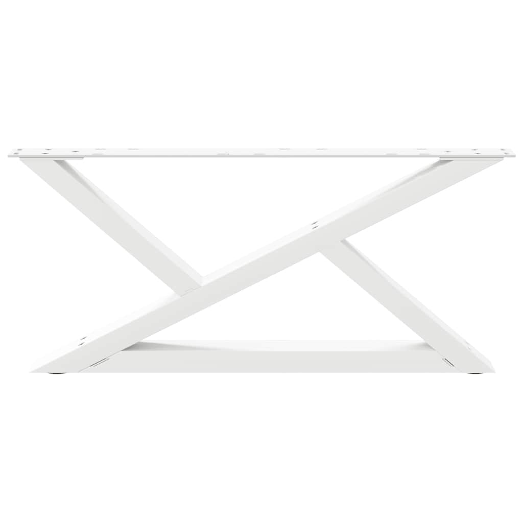 Gambe per Tavolino 2 pz Bianco 70x(30-31,3) cm in Acciaio - homemem39