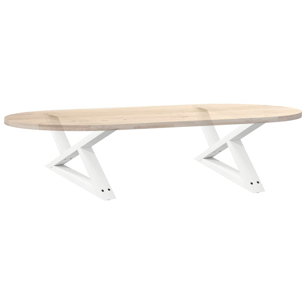 Gambe per Tavolino 2 pz Bianco 70x(30-31,3) cm in Acciaio - homemem39