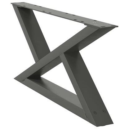 Gambe per Tavolino 2 pz Antracite 70x(30-31,3) cm in Acciaio - homemem39