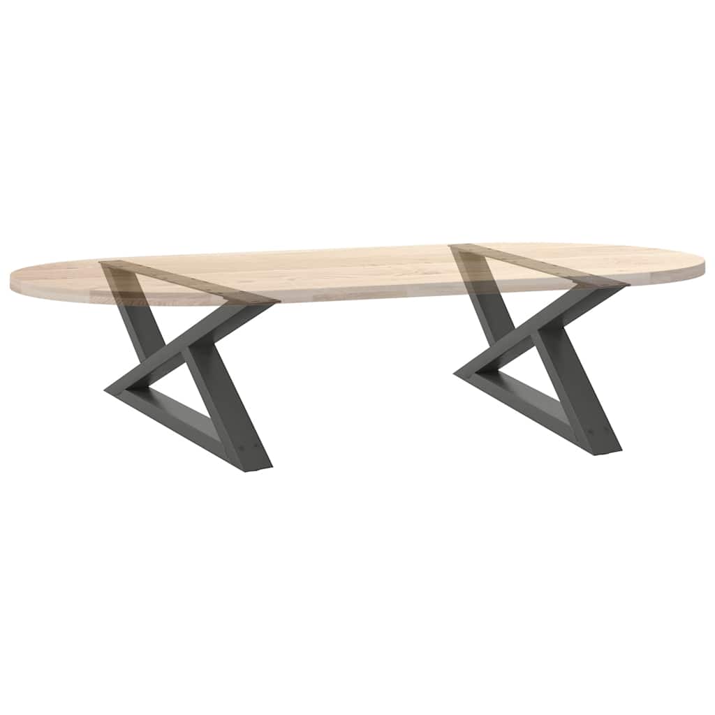 Gambe per Tavolino 2 pz Antracite 70x(30-31,3) cm in Acciaio - homemem39