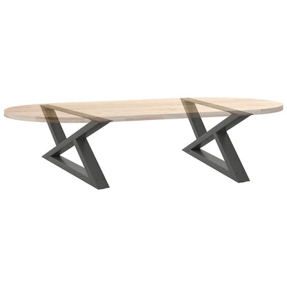 Gambe per Tavolino 2 pz Antracite 70x(30-31,3) cm in Acciaio - homemem39