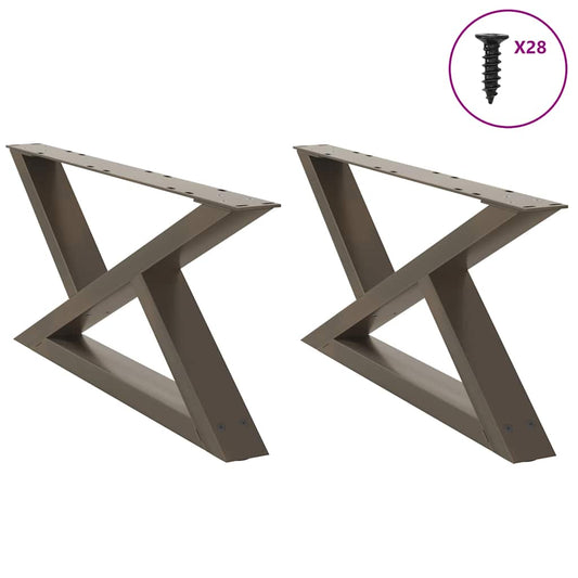 Gambe per Tavolino 2 pz Naturale 70x(30-31,3) cm in Acciaio - homemem39