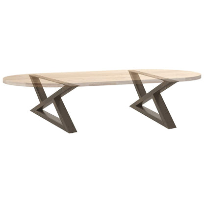Gambe per Tavolino 2 pz Naturale 70x(30-31,3) cm in Acciaio - homemem39