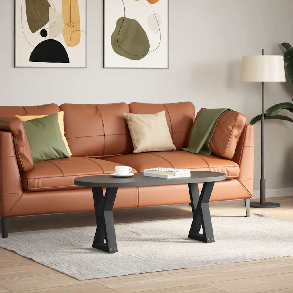 Gambe per Tavolino 2 pz Nero 28x(42-43,3) cm in Acciaio - homemem39