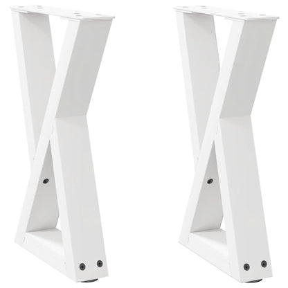 Gambe per Tavolino 2 pz Bianco 28x(42-43,3) cm in Acciaio
