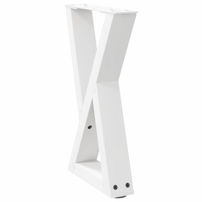 Gambe per Tavolino 2 pz Bianco 28x(42-43,3) cm in Acciaio