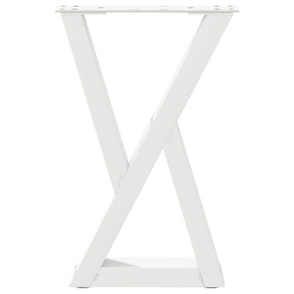 Gambe per Tavolino 2 pz Bianco 28x(42-43,3) cm in Acciaio