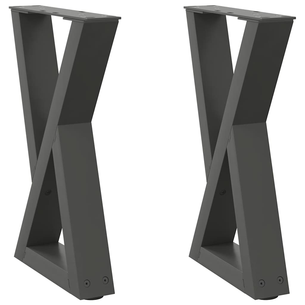 Gambe per Tavolino 2 pz Antracite 28x(42-43,3) cm in Acciaio - homemem39