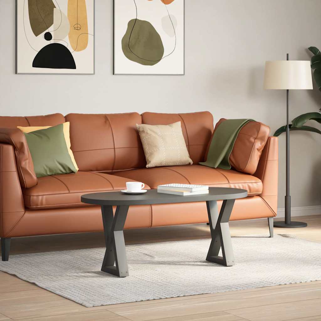 Gambe per Tavolino 2 pz Antracite 28x(42-43,3) cm in Acciaio - homemem39